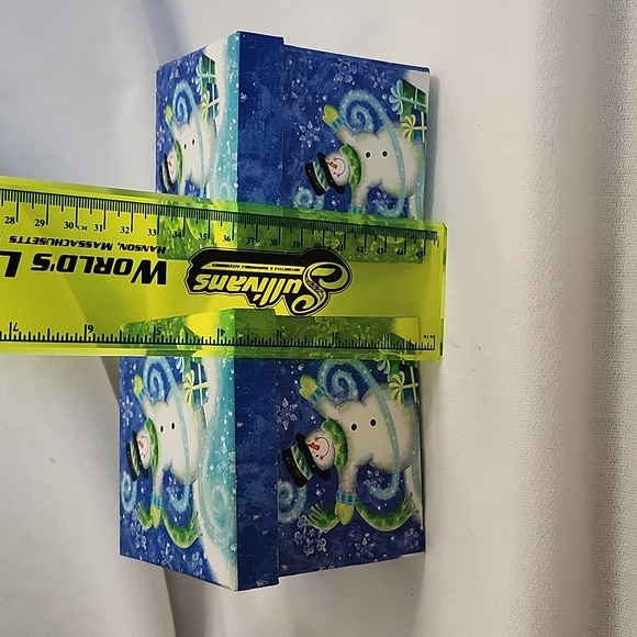 NWOT Swirly Snowman Stacking Holiday Cardboard Boxes - Picture 12 of 16